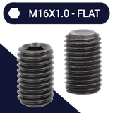 M16X1.0 Super Fine Set Screw,Steel Class 45H,DIN 913 Flat Point