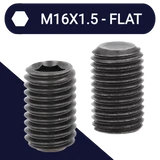 M16X1.5 Fine Set Screw,Steel Class 45H,DIN 913 Flat Point