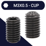 M3X0.5 Set Screw,Steel Class 45H,DIN 916 Cup Point