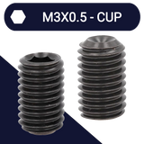 M3X0.5 Set Screw,Steel Class 45H,DIN 916 Cup Point