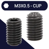 M3X0.5 Set Screw,Steel Class 45H,DIN 916 Cup Point