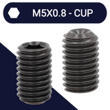 M5X0.8 Set Screw,Steel Class 45H,DIN 916 Cup Point