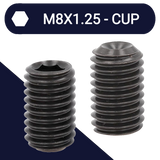 M8X1.25 Set Screw,Steel Class 45H,DIN 916 Cup Point