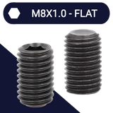 M8X1.0 Fine Set Screw,Steel Class 45H,DIN 913 Flat Point
