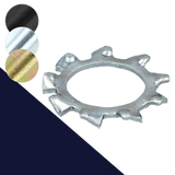 Toothed Star Lock Washer,External DIN 6797-A,Steel, Finishes Vary