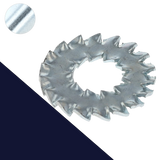 Dual Serrations Lock Washer,Internal + External DIN 6798-A/J,Steel, Zinc Plated
