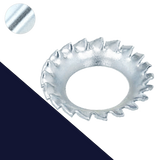 Serrated Cup Lock Washer,External DIN 6798-V,Steel, Zinc Plated