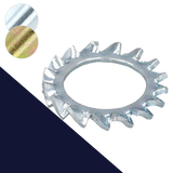 Serrated EXTERNAL Star Lock Washer 6798-A Zinc Plated Steel