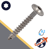 M4.5 Torx Button Head Flange,Wood Thread,A2 Stainless Steel