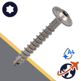 M4.5 Torx Button Head Flange,Wood Thread,A4 Stainless Steel