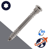 M5.5 Torx Flat Head,Split Wood Thread,A4 Stainless Steel