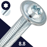 M6 Torx Button Flange,Steel Class 8.8 Zinc,ISO 7380-2 TX