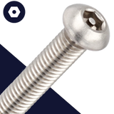 M10 Button Head Allen + Pin,Stainless Steel A2,Security Screw