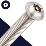 M5 Button Head Allen + Pin,Stainless Steel A2,Security Screw