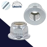 Fine DIN 6926 Nylon Flange,Steel Class 10 Zinc Plated,Smooth Bottom Nut