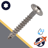 M4.5 Torx Button Head Flange,Wood Thread,A2 Stainless Steel