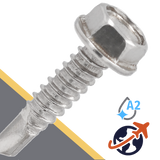 M5.5 Hex Head Flange Self Drilling Screw - A2 Stainless DIN 7504-K