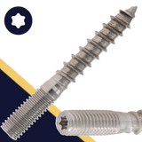 M10X1.5 Torx Hanger Bolt,Stainless Steel A2,Machine + Wood Thread