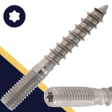 M8X1.25 Torx Hanger Bolt,Stainless Steel A2,Machine + Wood Thread