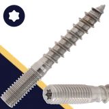 M8X1.25 Torx Hanger Bolt,Stainless Steel A2,Machine + Wood Thread