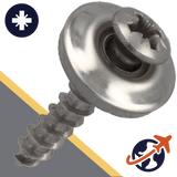 M4.5 Oval Head,Pozidrive + EPDM Sealing Washer,Stainless Steel