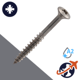 M3.5 Pozidrive Oval Head,Wood Thread,A2 Stainless Steel