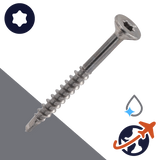 M5 C1 Stainless Torx, Small Flat Head, Wood Thread, Drilling Tip