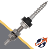 M12 Assembled Stainless Solar Hanger Bolt with EPDM Gasket + Hex Nuts + Washers