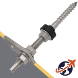 M10 Assembled Hanger Bolts,EPDM Gasket + Flange Nuts + Adapter Plate,Stainless Steel