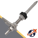 M10 Assembled Hanger Bolts,EPDM Gasket + Flange Nuts + Adapter Plate,Stainless Steel