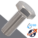 M20X2.5 Hex Head Cap Screw - A2-80 Stainless DIN 931/933