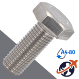 M6X1.0 Hex Head Cap Screw - A4-80 Stainless DIN 931/933