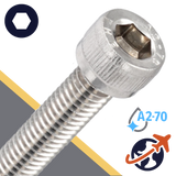 M10X1.5 Socket Head Cap Screw,A2-70 Stainless,ISO 4762