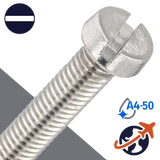 M4X0.7 Slotted Cheese Head Screw - A4-50 Stainless DIN 84