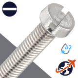 M1.7X0.35 Slotted Cheese Head - A4-50 Stainless DIN 84