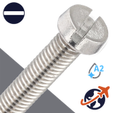 M1.7X0.35 Slotted Cheese Head - A4-50 Stainless DIN 84