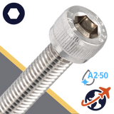 M1.6X0.35 Socket Head Cap Screw,A2-50 Stainless,ISO 4762