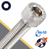 M1.6X0.35 Socket Head Cap Screw,A4-50 Stainless,ISO 4762