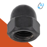 Acorn Nut - A2 Stainless Black DIN 1587