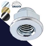 Acorn Nut Flange, Smooth Low Carbon Steel Zinc