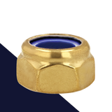 Coarse DIN 985 Nylon Nut,Brass Solid,No Finish