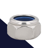 Fine DIN 985 Nylon Nut,A2 Stainless Steel,Passivated