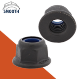 Coarse DIN 6926 Nylon Flange,A2 Stainless + Black Oxide,Smooth Bottom Nut