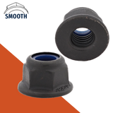 Coarse DIN 6926 Nylon Flange,A2 Stainless + Black Oxide,Smooth Bottom Nut