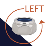 Left Hand Nylon Lock Nut,Stainless Steel A2,DIN 985-LH