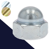 Low Acorn Nut, Coarse,Steel, Zinc Plated,Special Low Height