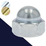 Low Acorn Nut, Coarse,Steel, Zinc Plated,Special Low Height