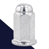 Acorn Nut Tall Flange, Smooth Chrome Plated