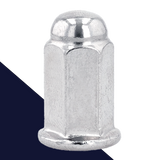 TALL Flanged Acorn Nut,Steel, Chrome Plated,Smooth Bottom