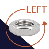 Left Hand Jam Thin Nut FINE,Stainless Steel A2,DIN 439 LH